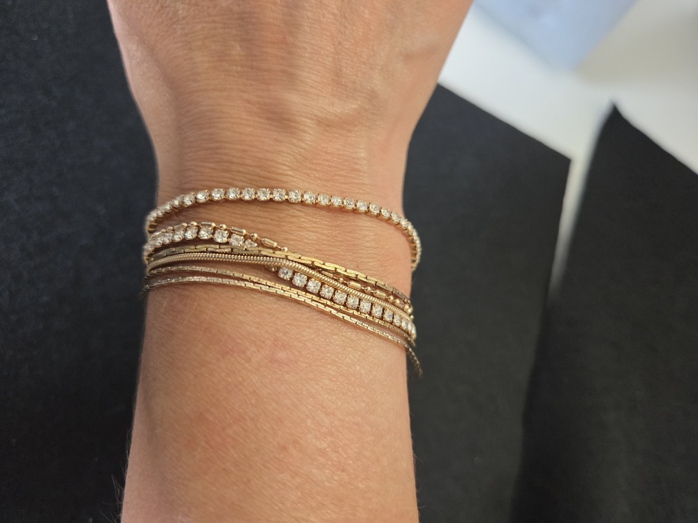 Seven Strand Gold an CZ Bracelet